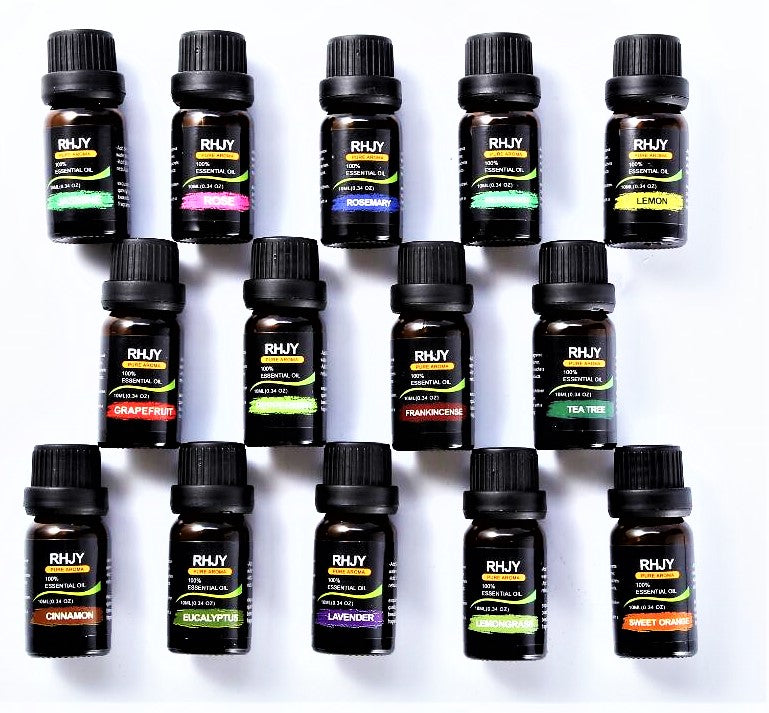 Set di Oli Essenziali 100% Bio per Aromaterapia e Massaggi: Un Arcobaleno di Fragranze per il Tuo Benessere