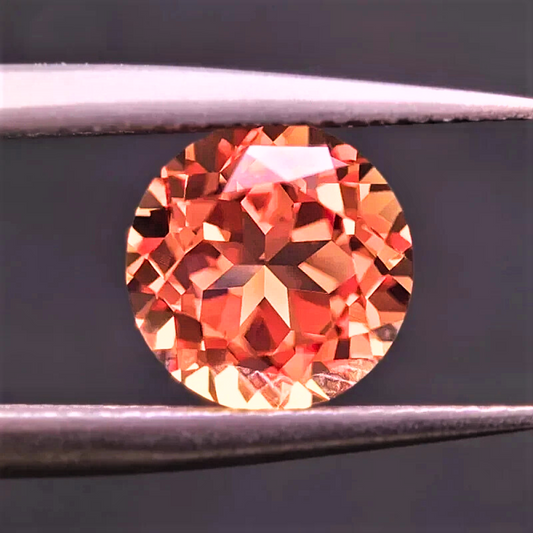 Zaffiro Arancio Lab Grown Taglio Brillante Certificato