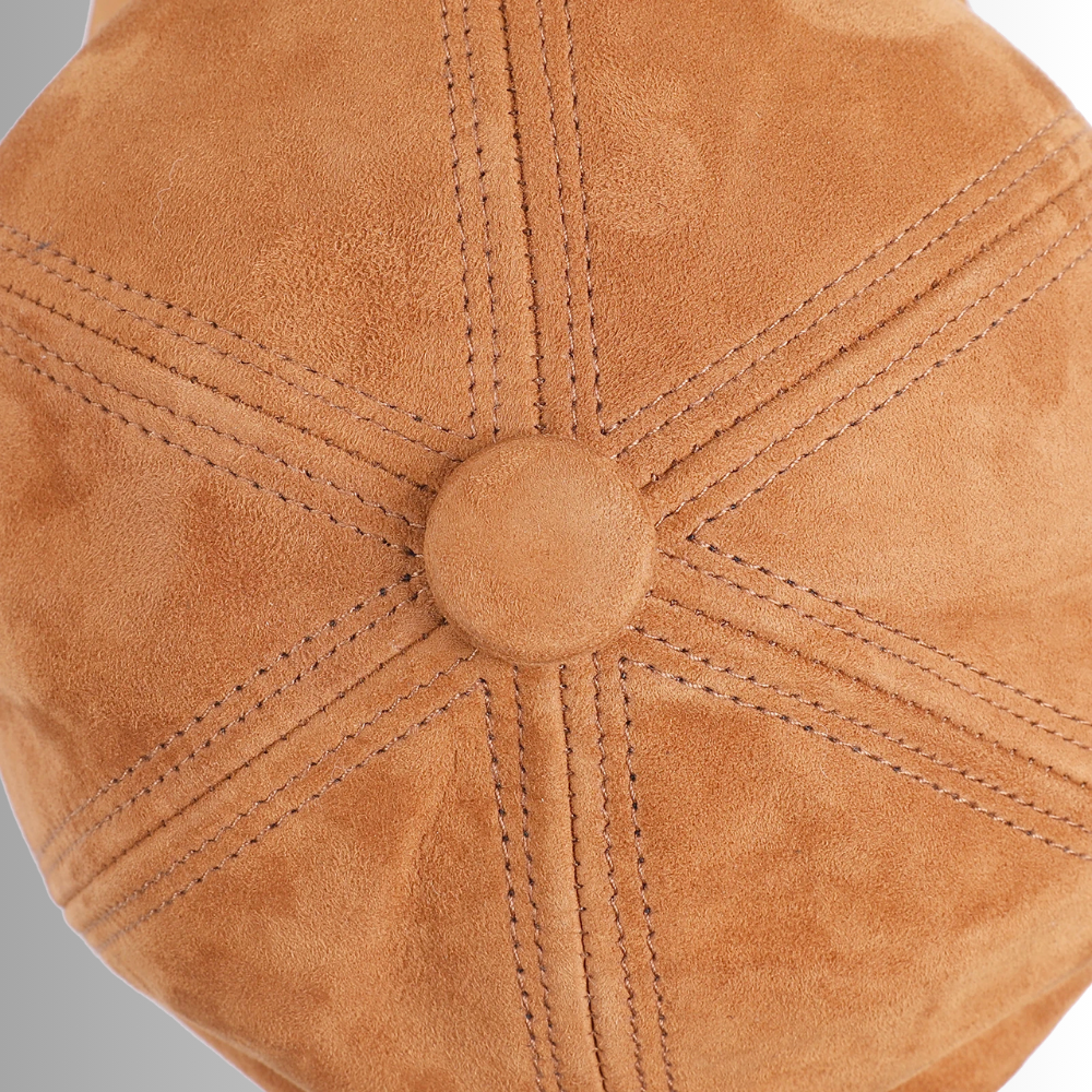 Cappello da Baseball in Pelle d'Agnello Scamosciata