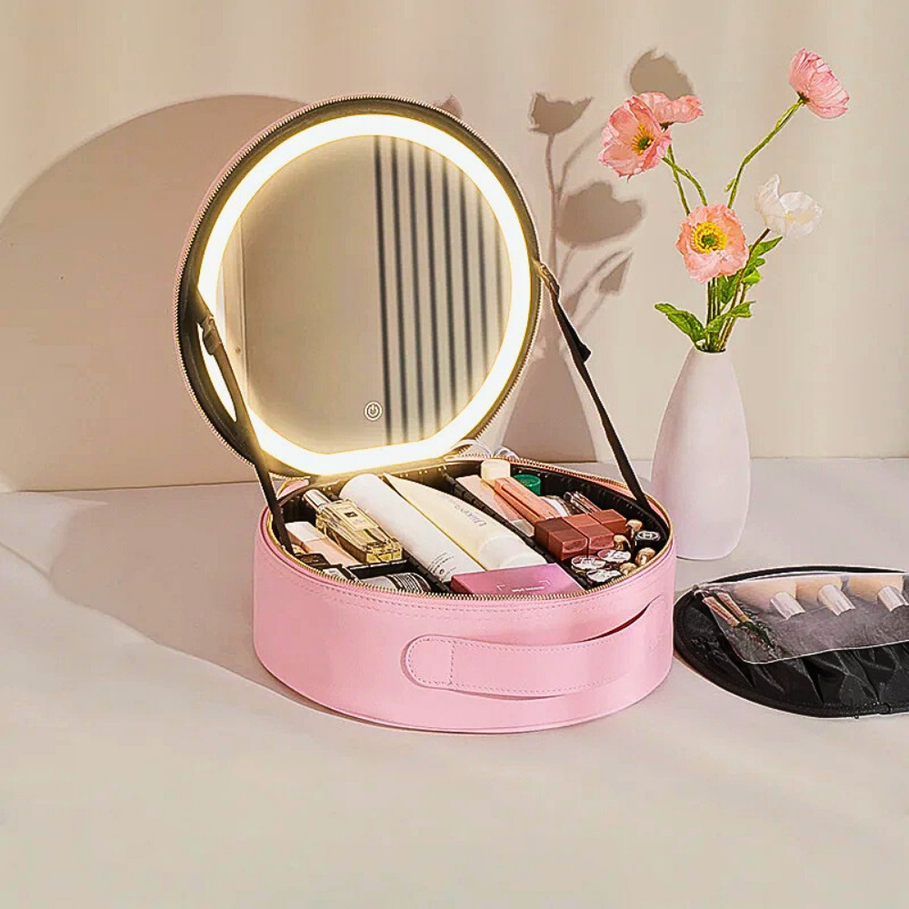 Borsa Make Up da Viaggio con Specchio Illuminato e Power Bank