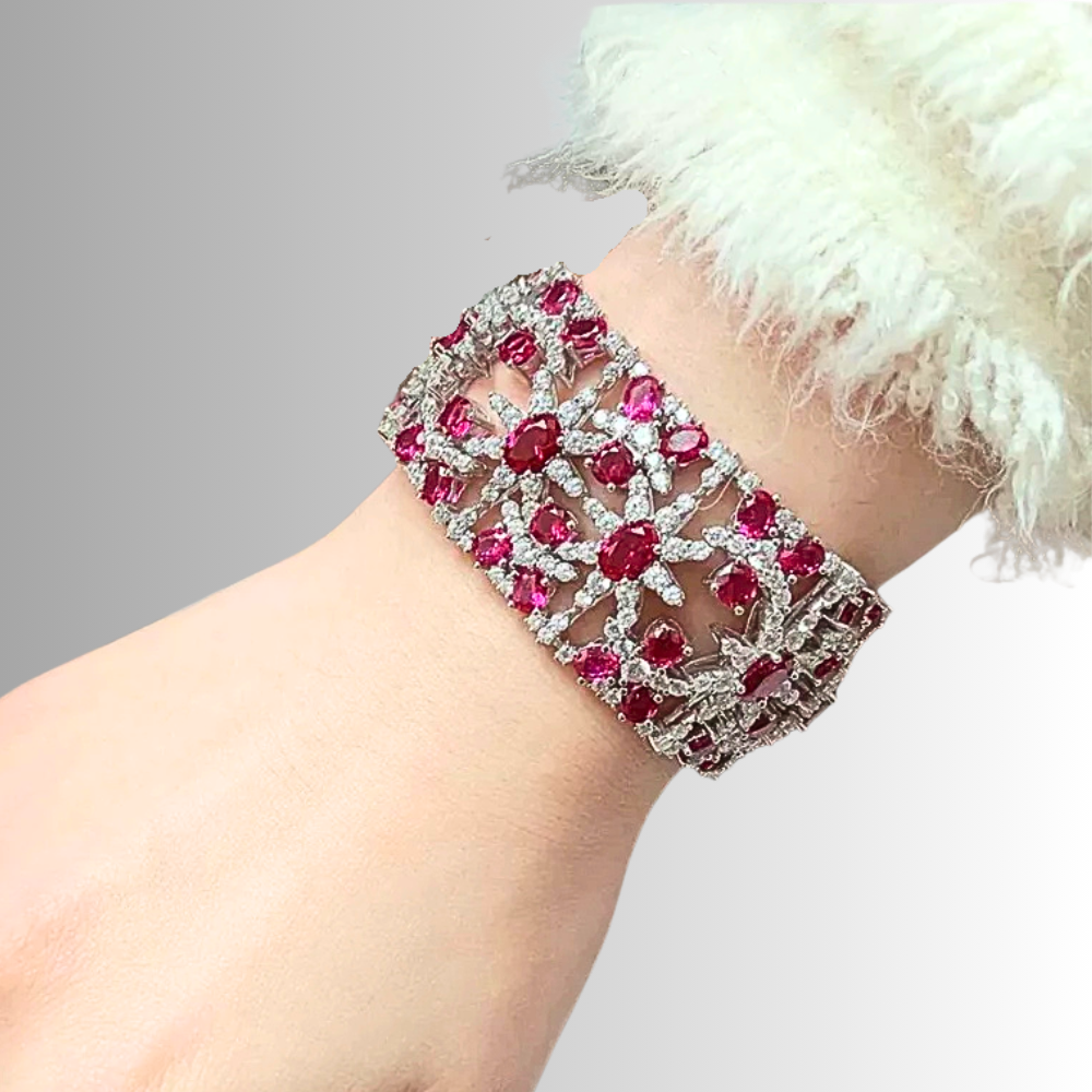 Bracciale a Fascia con Rubini creati in Laboratorio
