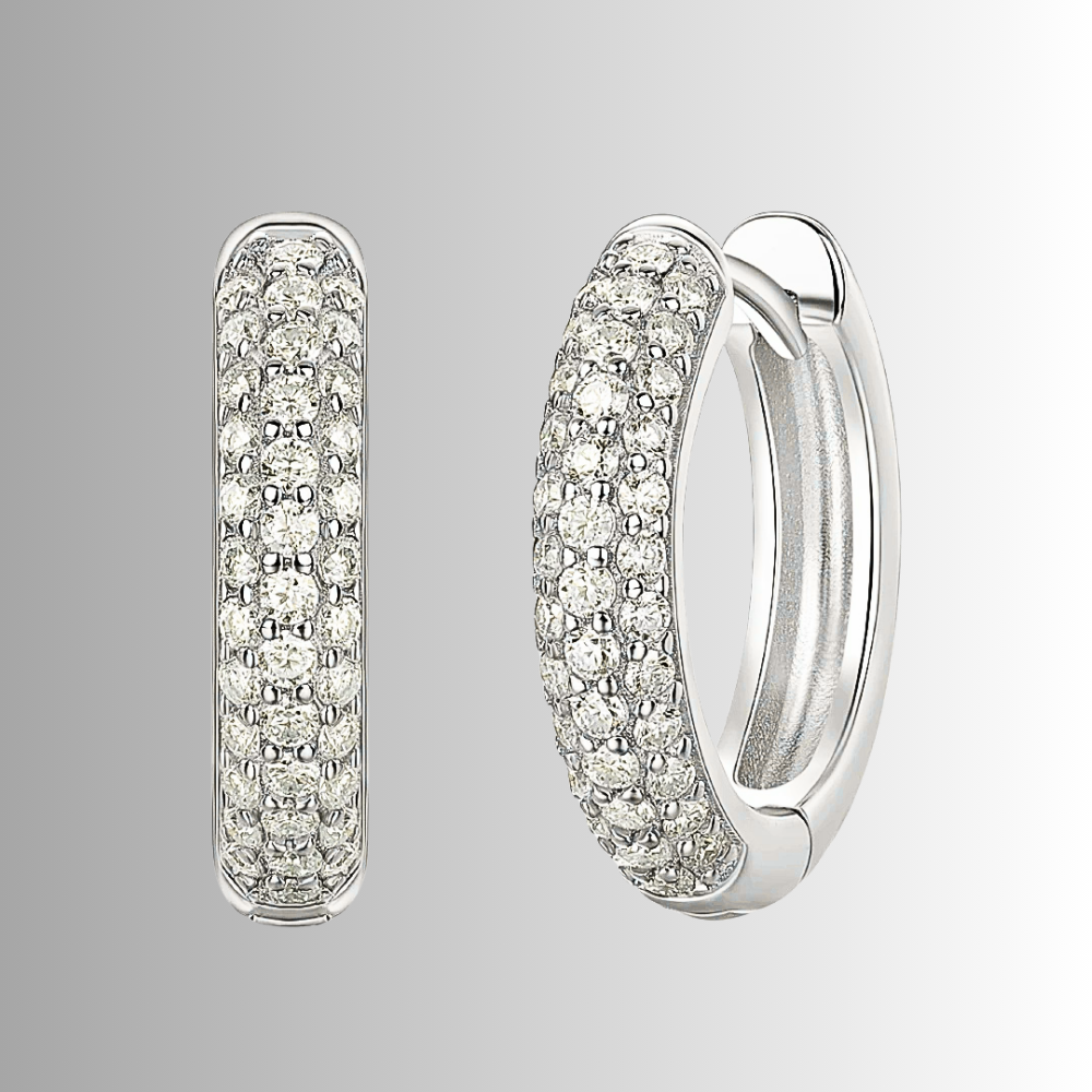 Orecchini Ovali con Pavè di Moissaniti
