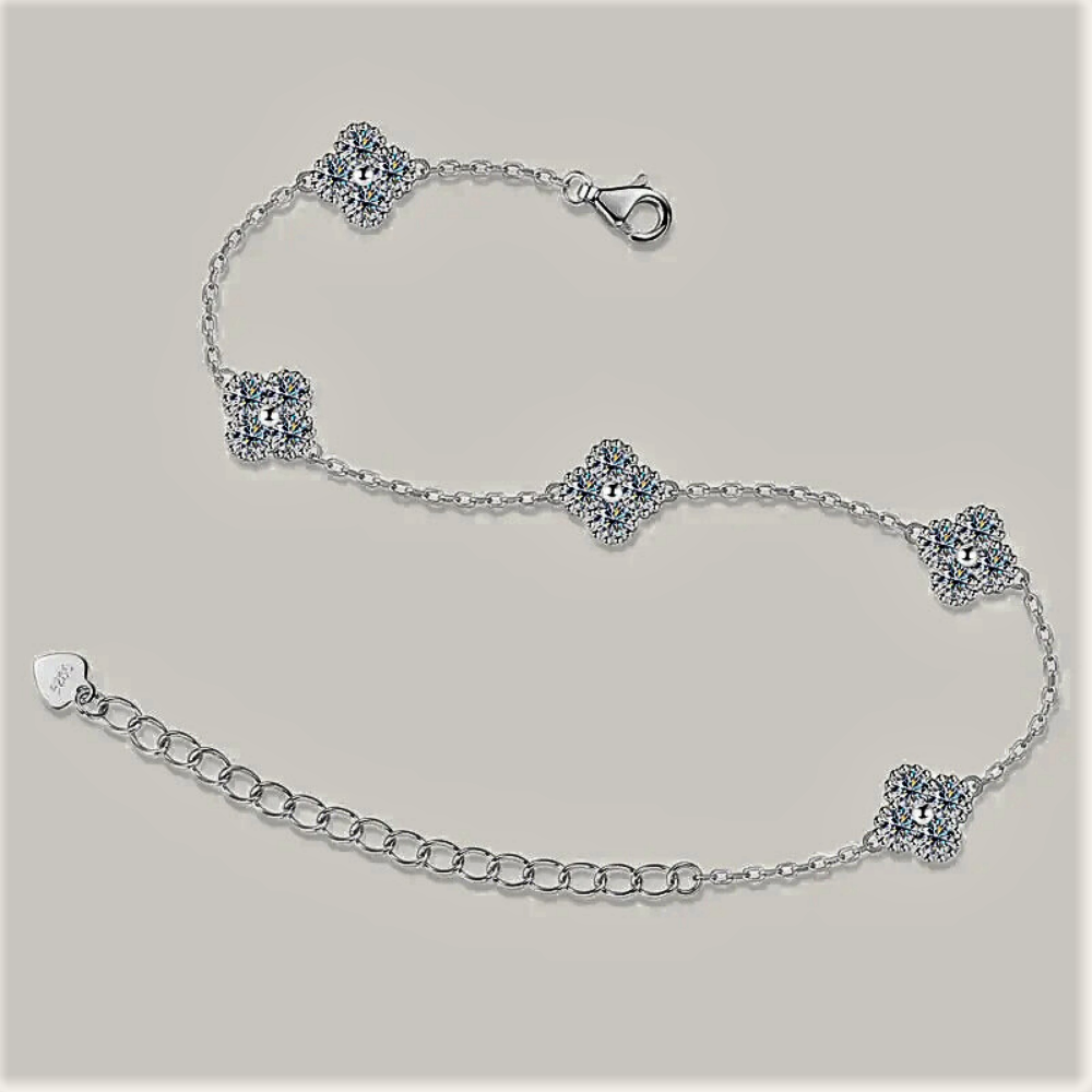 Bracciale a 5 Fiori con Moissanite D color