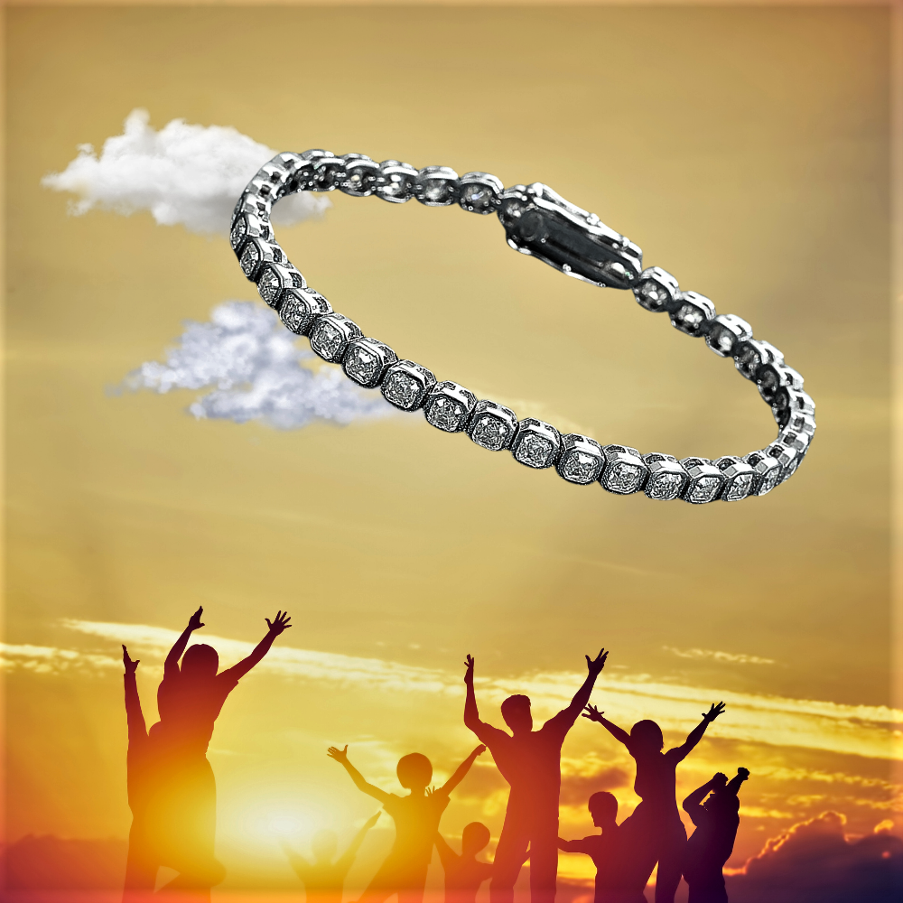 Bracciale Tennis con Moissaniti Taglio Asscher D Color VVS1