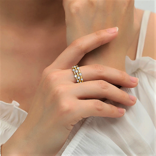 Fascetta a Canna di Bamboo con Moissaniti D Color