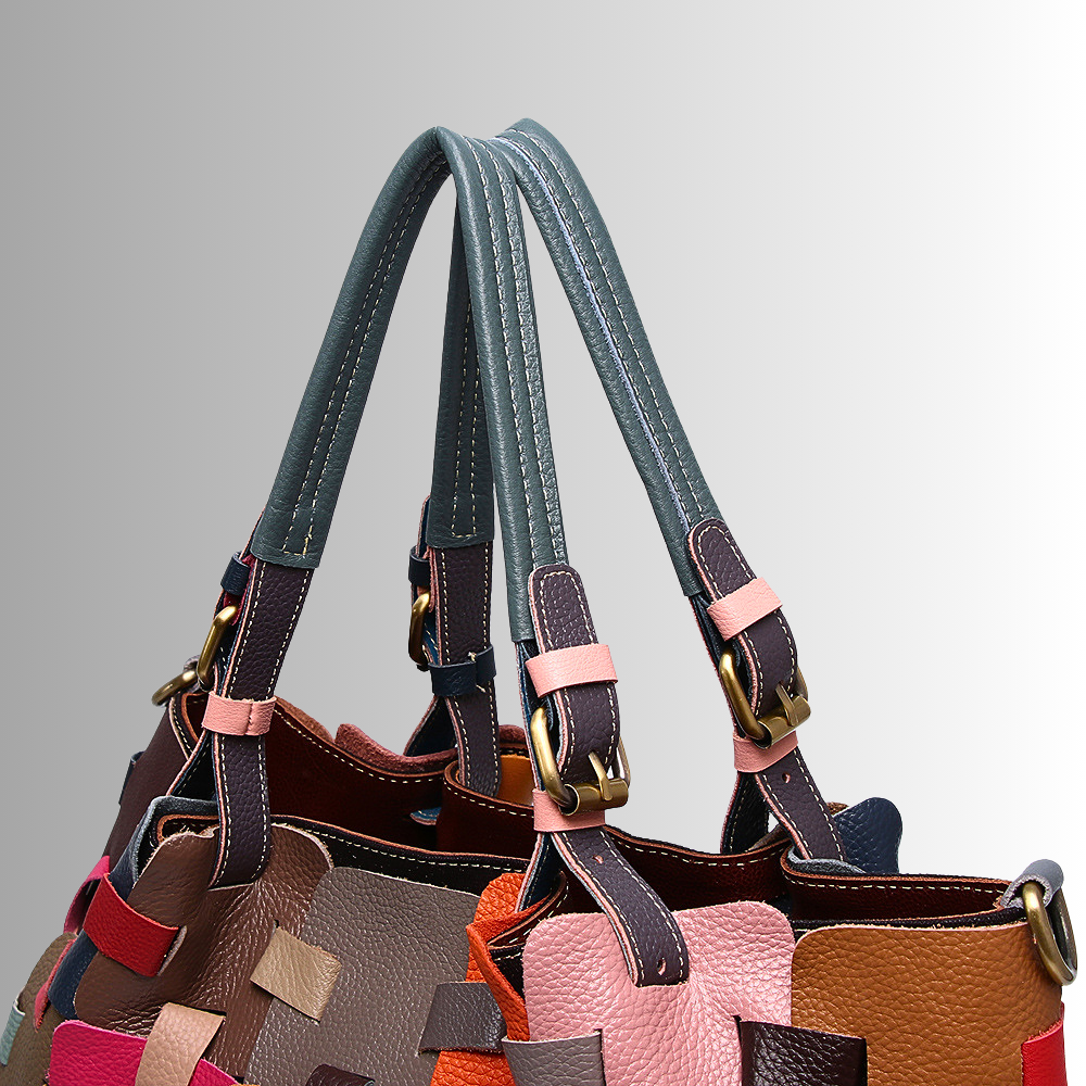 Borsa Patchwork in Fiore di Pelle di Vitellino