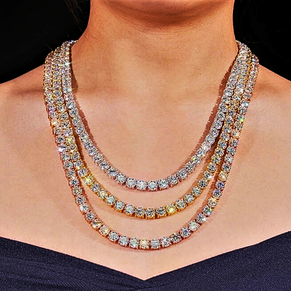 Bracciale  e Collana Tennis con Moissaniti da ct 1.00 cadauna