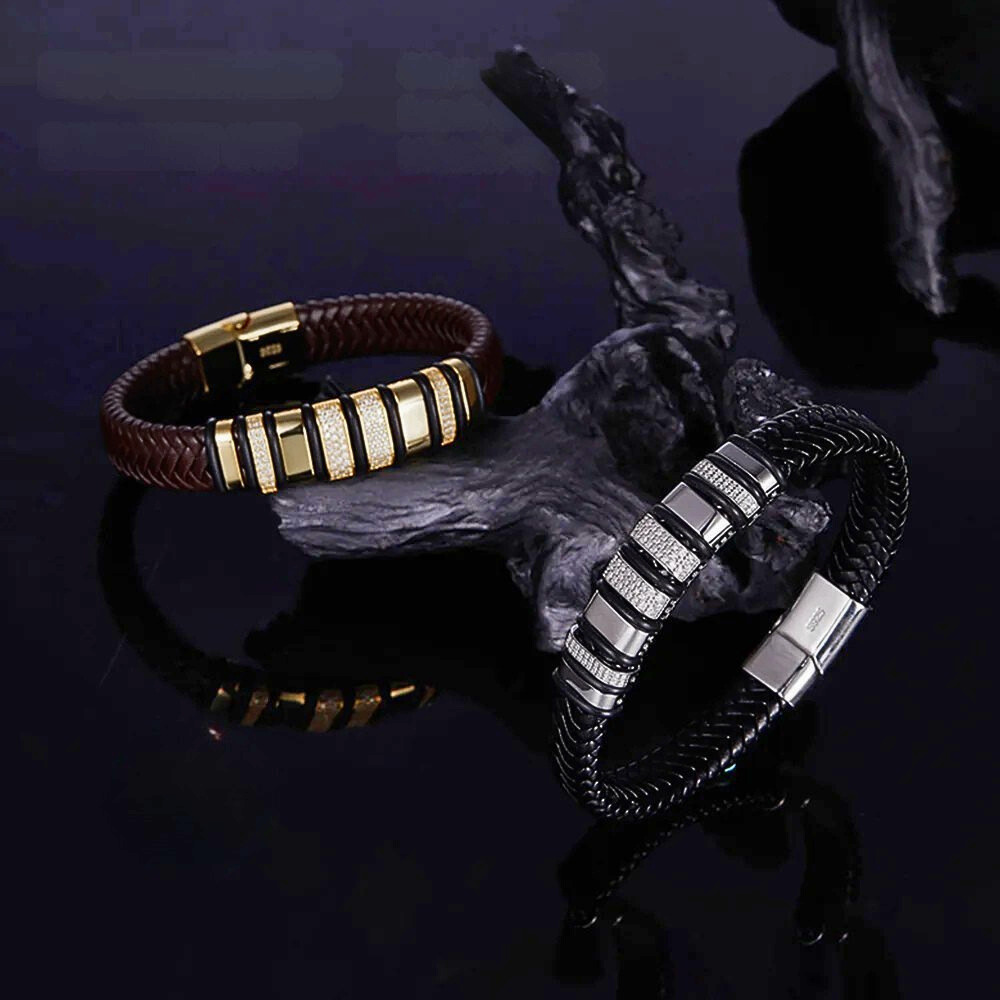 Bracciali in vera pelle con Moissaniti per ct 1,20