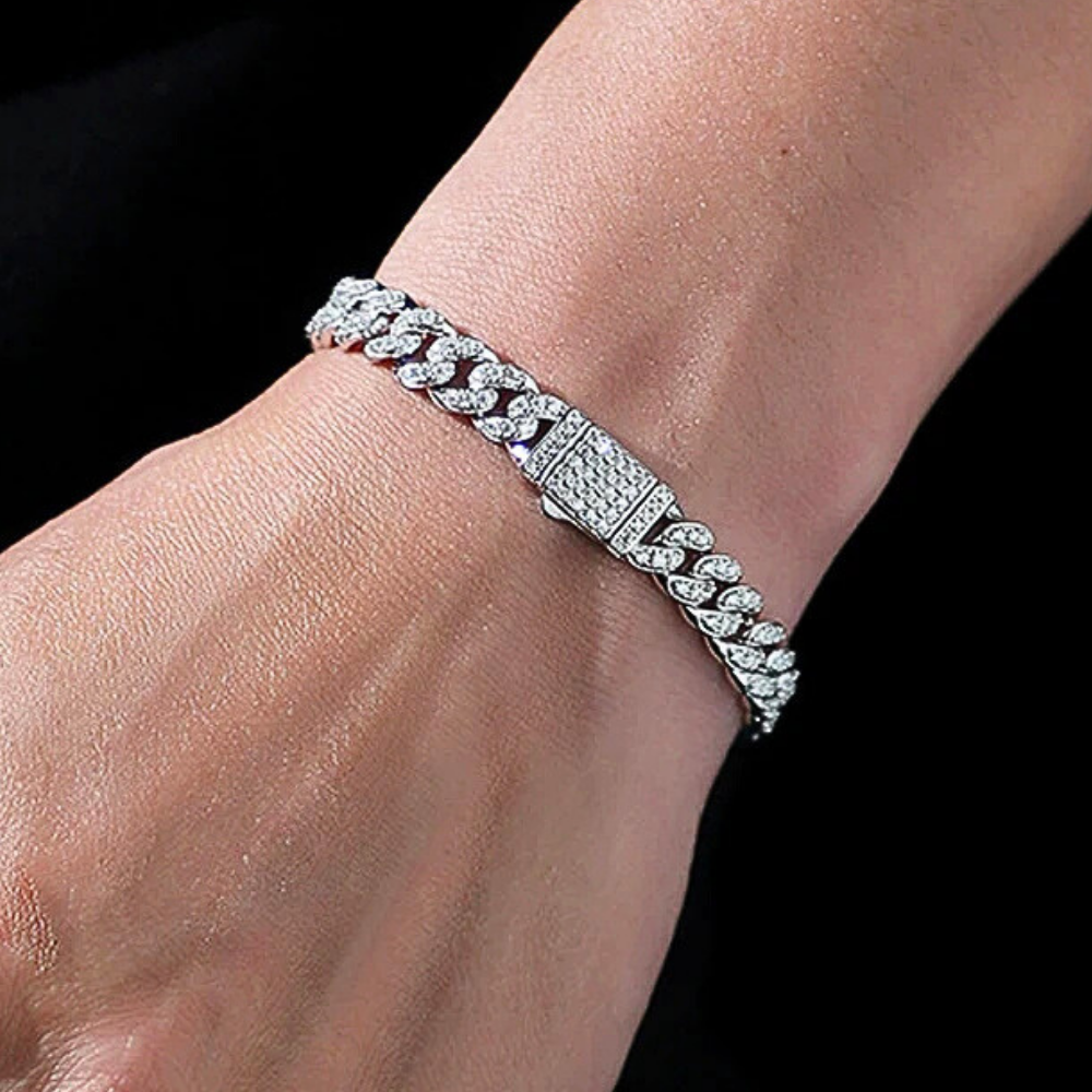 Bracciale e Collana a Maglia Groumette con Moissaniti