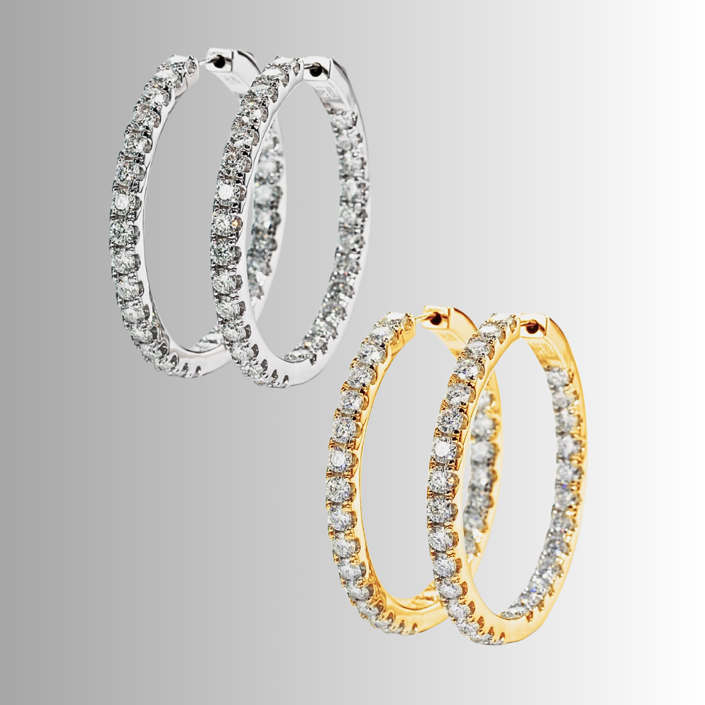 Orecchini a Cerchio con Moissaniti per Ct 5,60