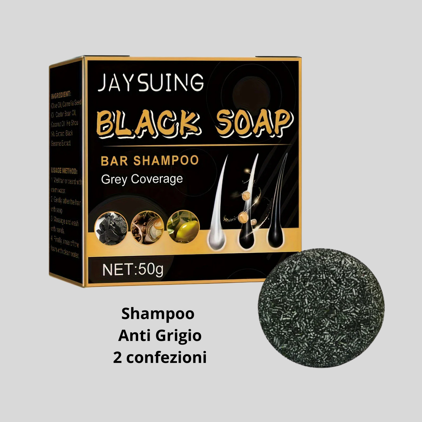 Shampoo Solido Anti-Grigio con He Shou Wu e Oli Botanici