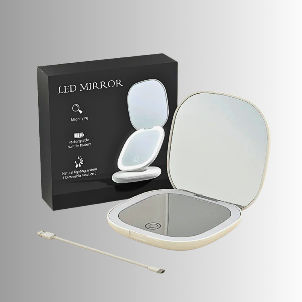 Mini Specchio Make Up con Ingrandimento e Illuminazione
