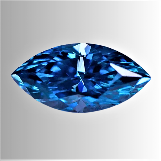 Moissanite Blu Zaffiro Taglio Marquise Certificata