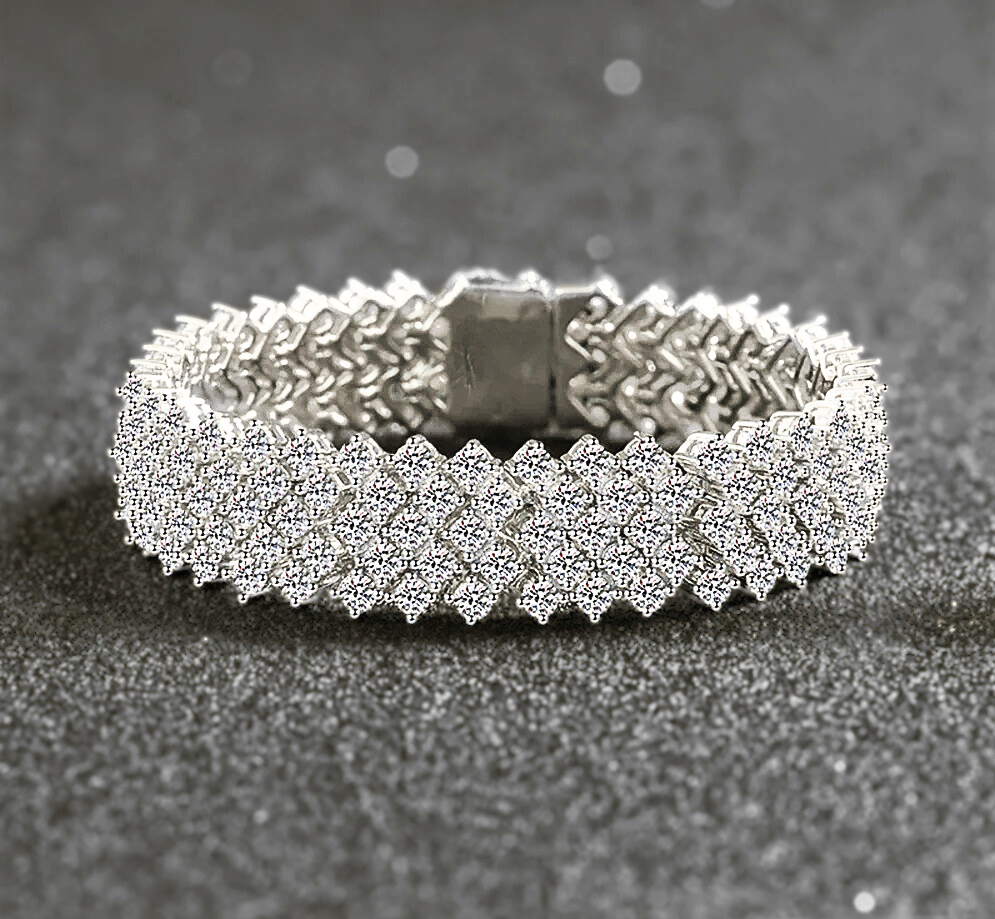 Bracciale a Tappeto con Moissaniti D Color