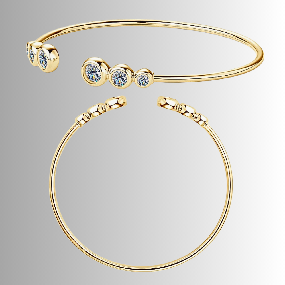 Mini collezione di Bracciali Rigidi Aperti con Moissaniti