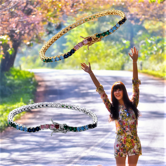 Pulseras de tenis multicolor: colores brillantes que iluminan