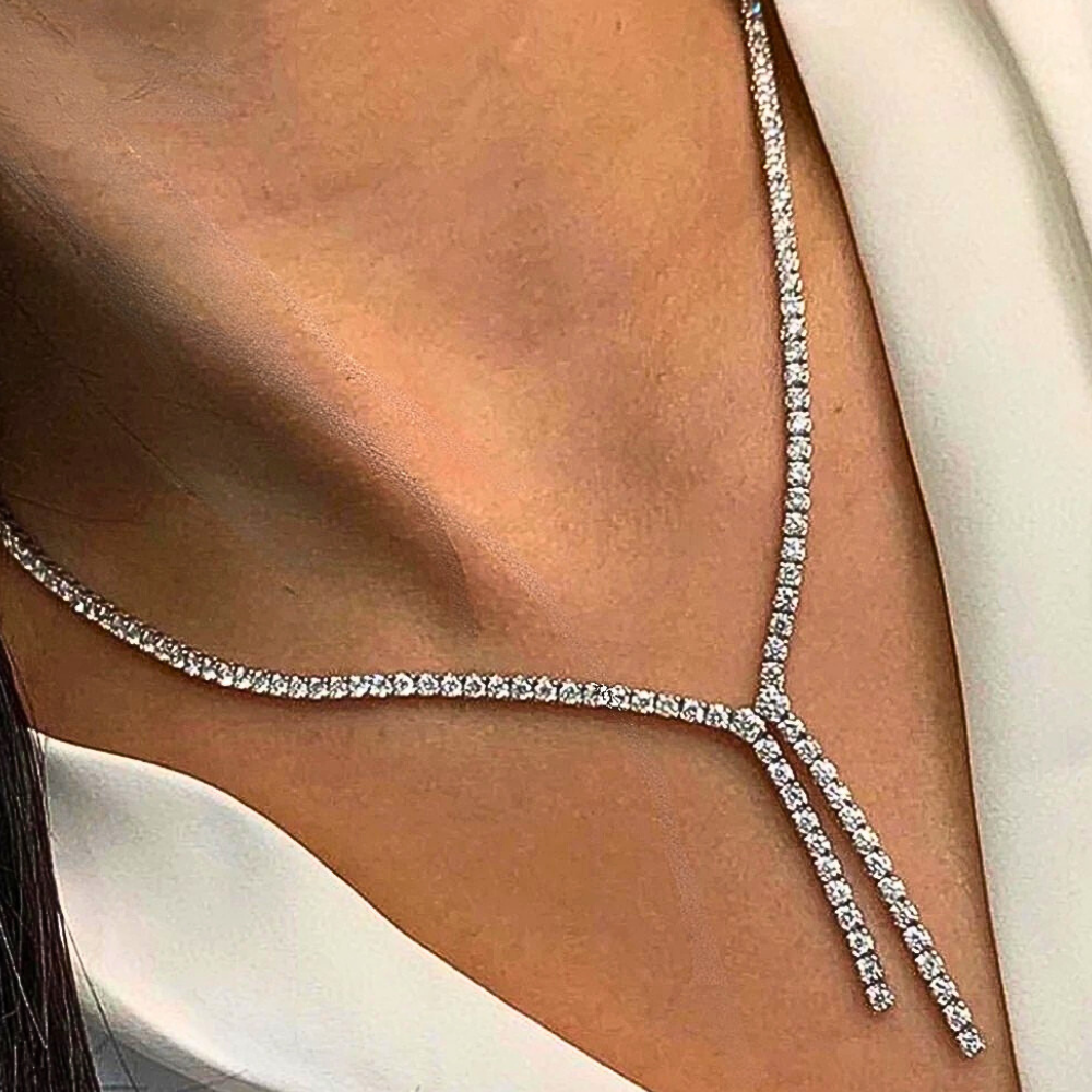 Collana Tennis Pendente con Moissaniti