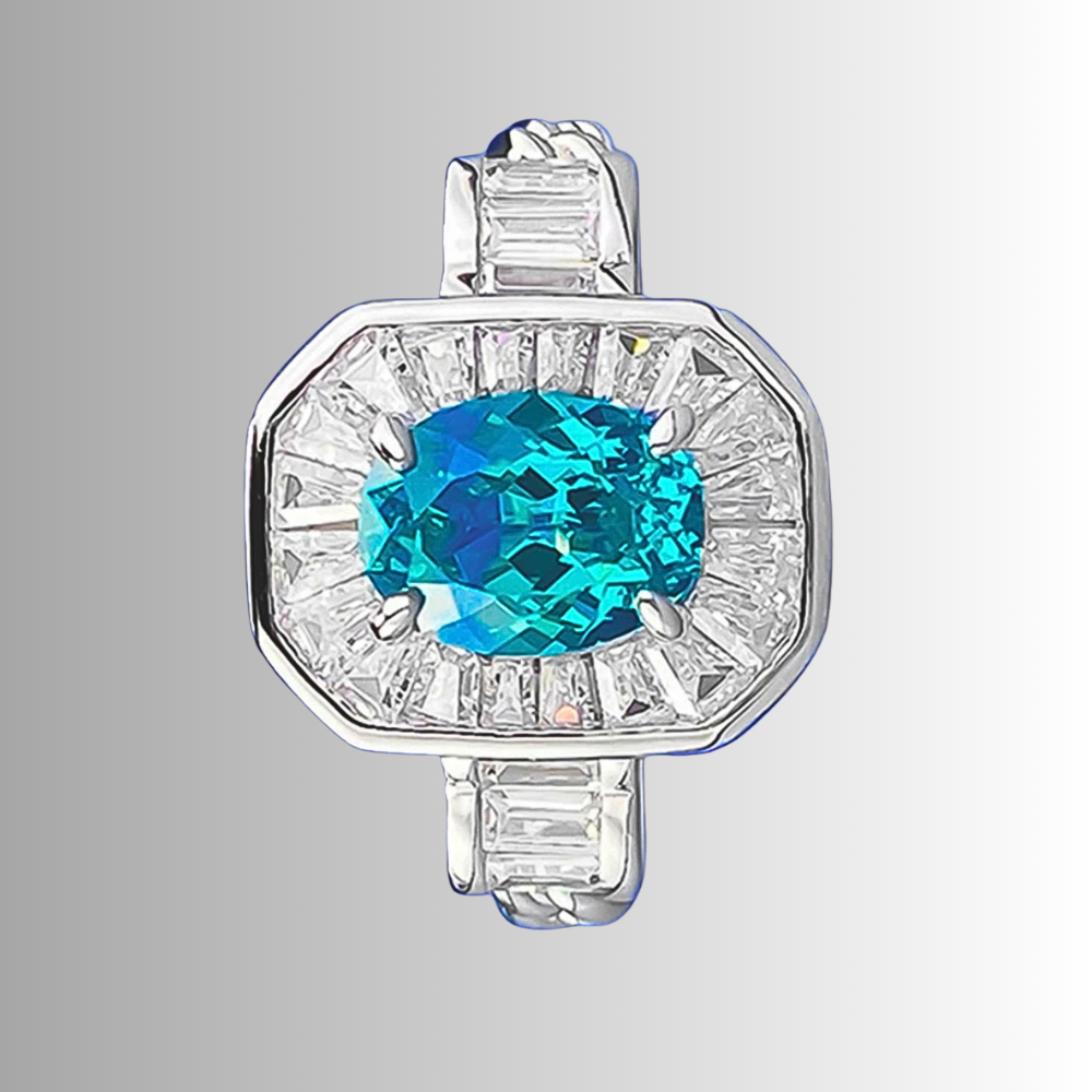 Fascia Ottagonale con Paraiba creata in Laboratorio di ct 1,50