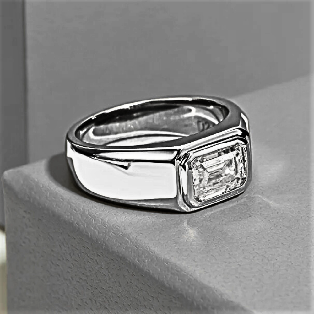 Fede con Moissanite Taglio Smeraldo di ct 2,00