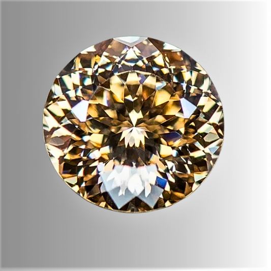 Moissanite Champagne Taglio Brillante con 100 faccette Certificata