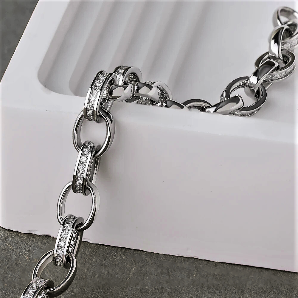 Bracciale ad Anelli Ovali con Moissanite