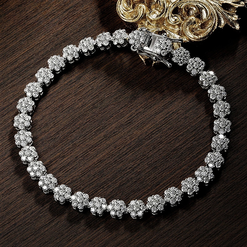 Bracciale Floreale in Moissaniti – Fino a 4,2 Carati di Purezza Naturale
