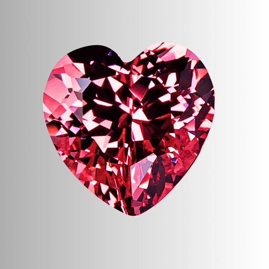 Zaffiro Padparadscha Lab Grown Taglio Cuore