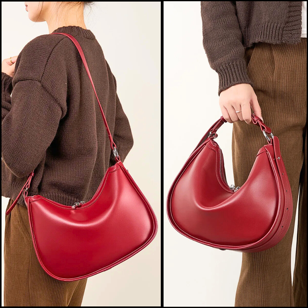 Borsa Hobo in Vera Pelle di Vitellino