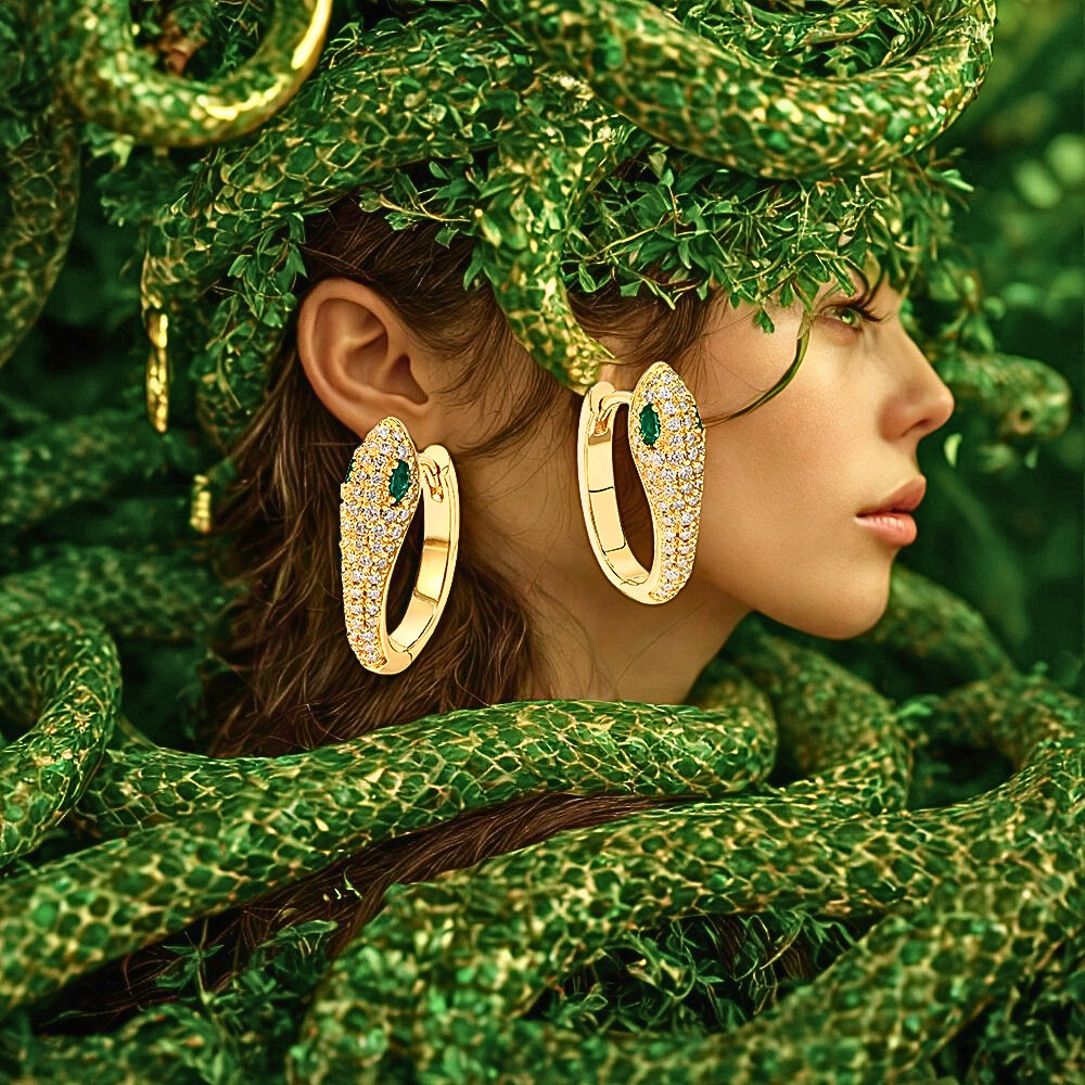 Orecchini a Serpente con Moissaniti