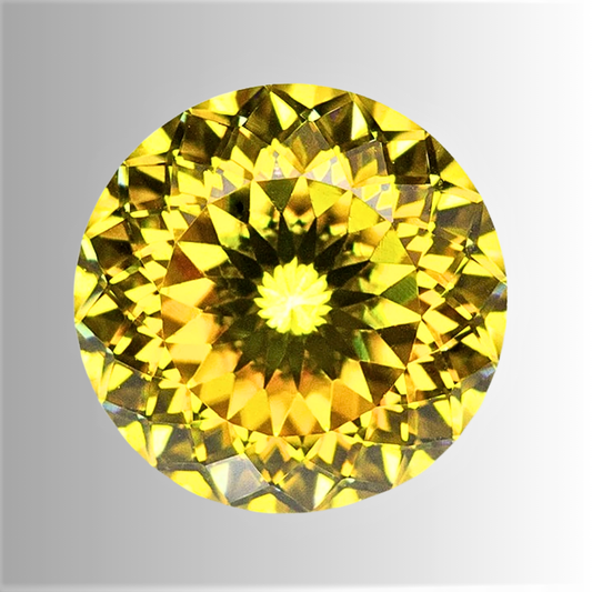 Moissanite Giallo Limone Taglio Brillante con 100 Faccette Certificata