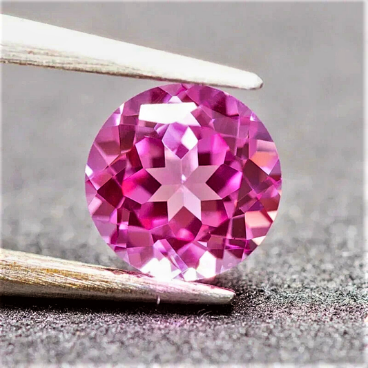 Zaffiro Rosa Intenso Lab Grown Taglio Brillante Certificato