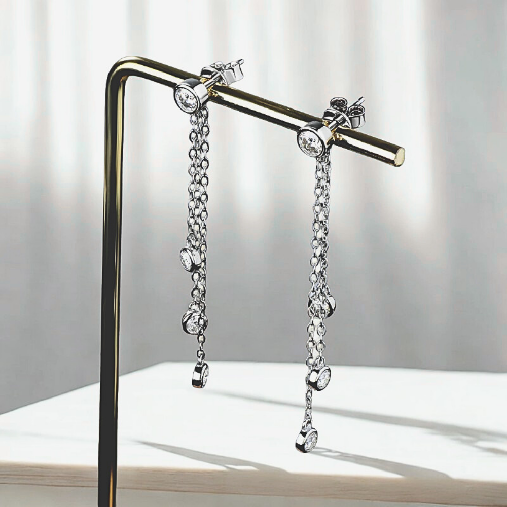 Orecchini a Catenelle con Moissaniti