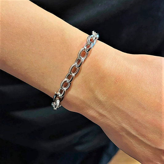 Bracciale ad Anelli Ovali con Moissanite