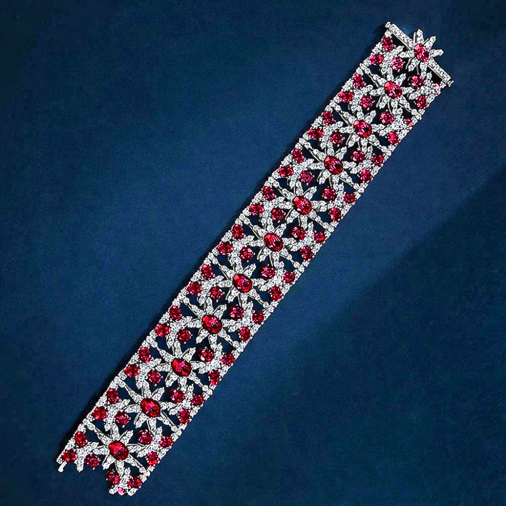 Bracciale a Fascia con Rubini creati in Laboratorio