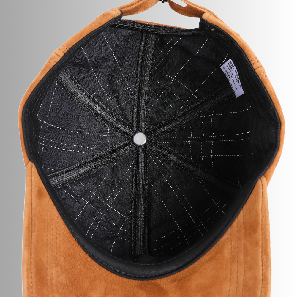 Cappello da Baseball in Pelle d'Agnello Scamosciata