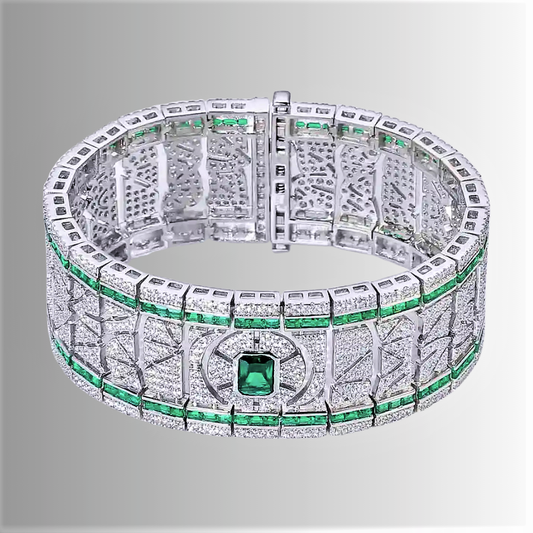 Bracciale con Smeraldi Colombiani e Brillanti Coltivati