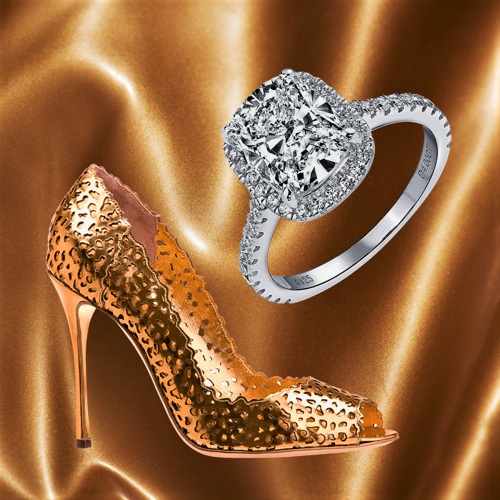 Anello con Moissanite taglio cuscino da ct 4.00