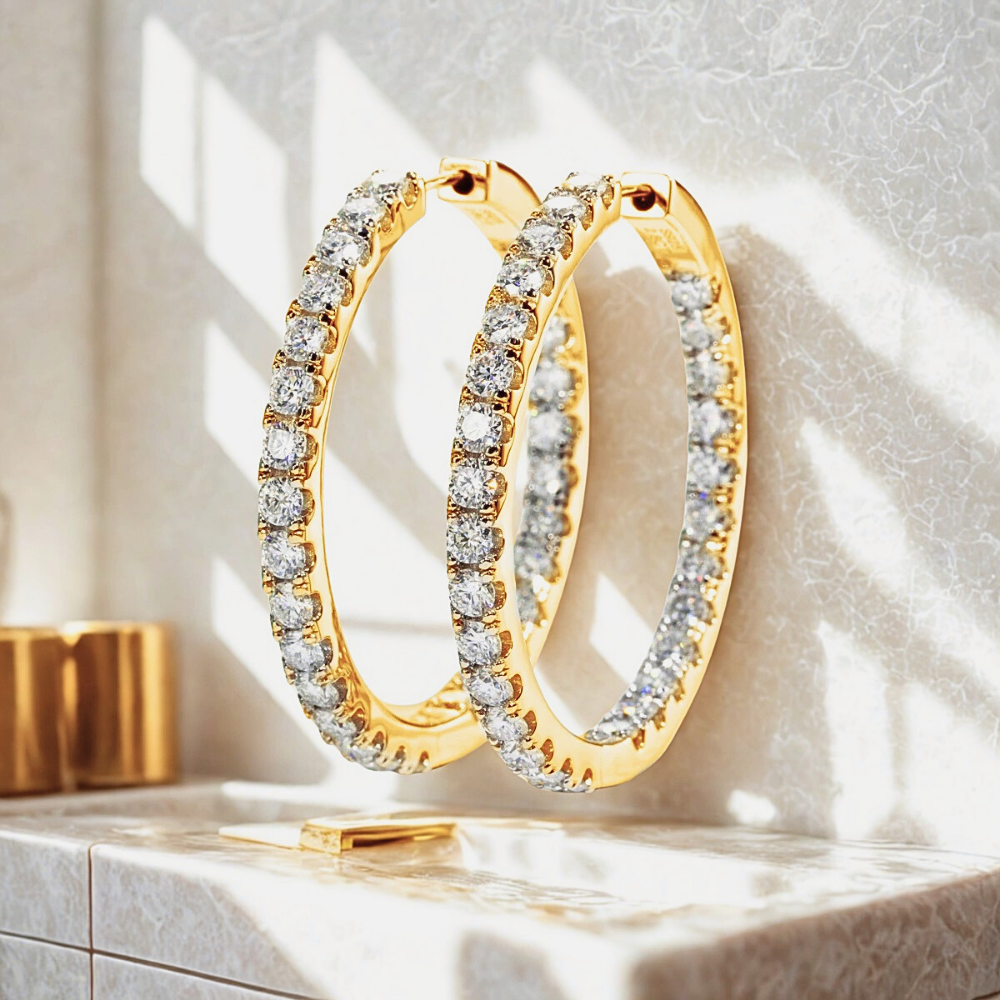 Orecchini a Cerchio con Moissaniti per Ct 5,60