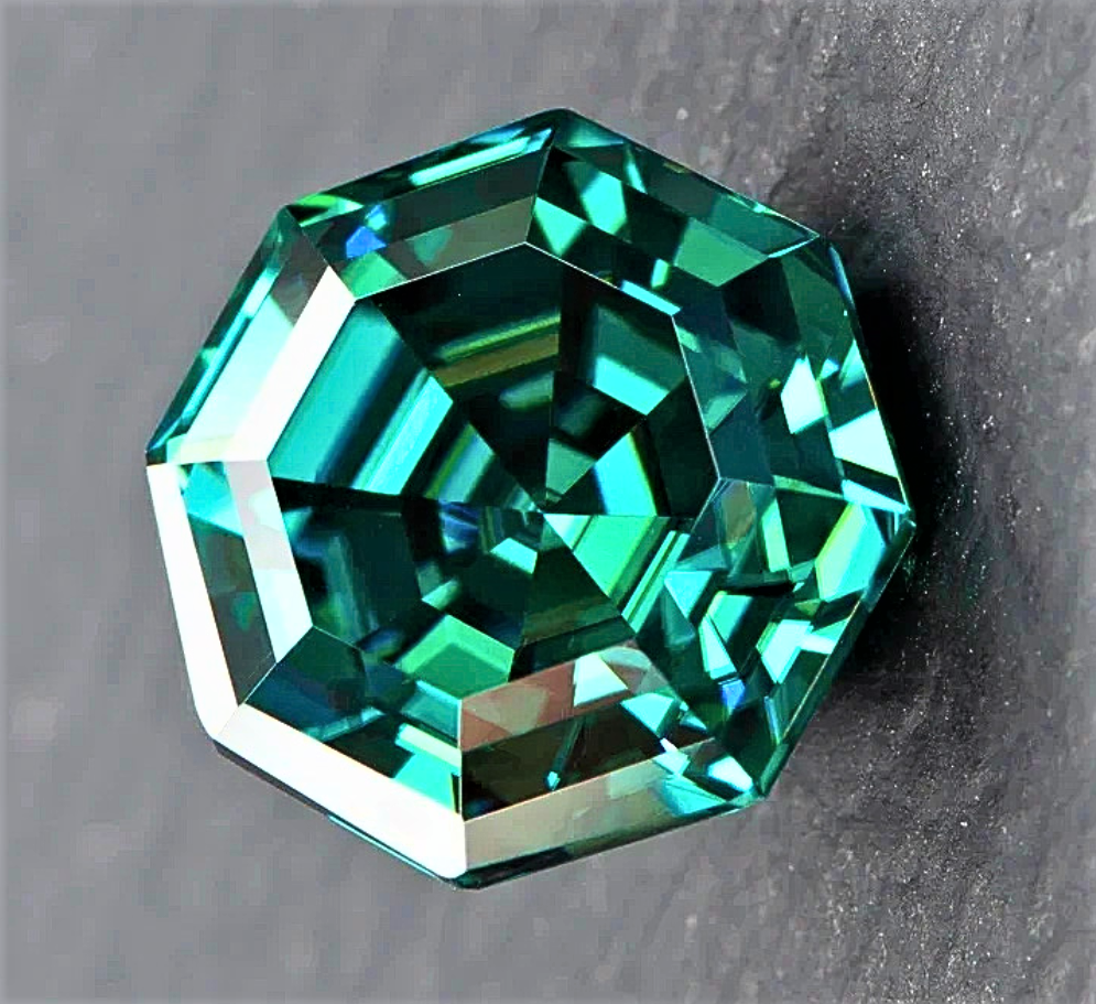 Moissanite Verde Smeraldo Taglio Ottagonale Certificata
