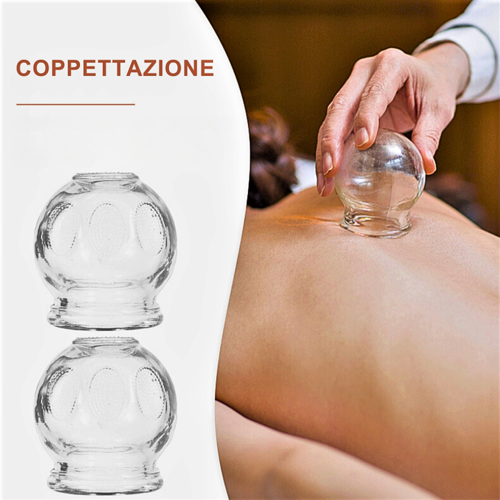 Set of 7 Glass Cupping Cups: Fight Cellulite While Relaxing Muscles and Benefiting Your Body 