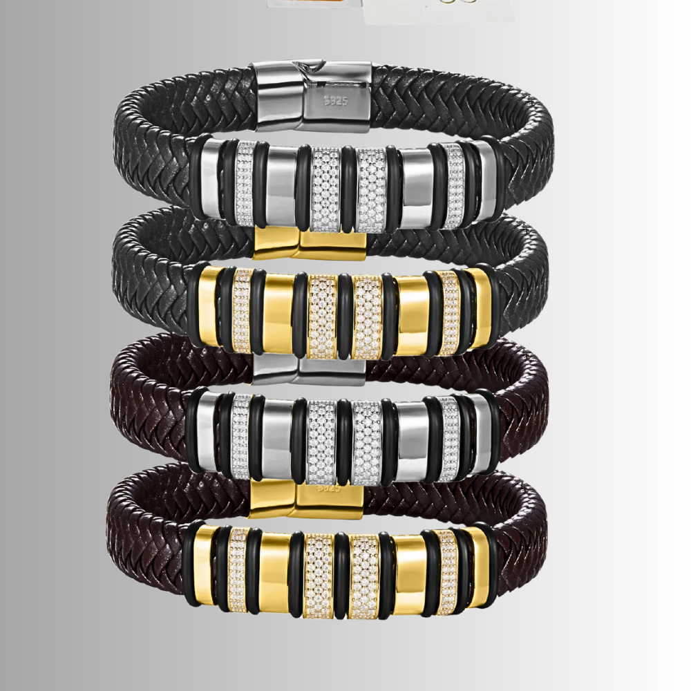 Bracciali in vera pelle con Moissaniti per ct 1,20