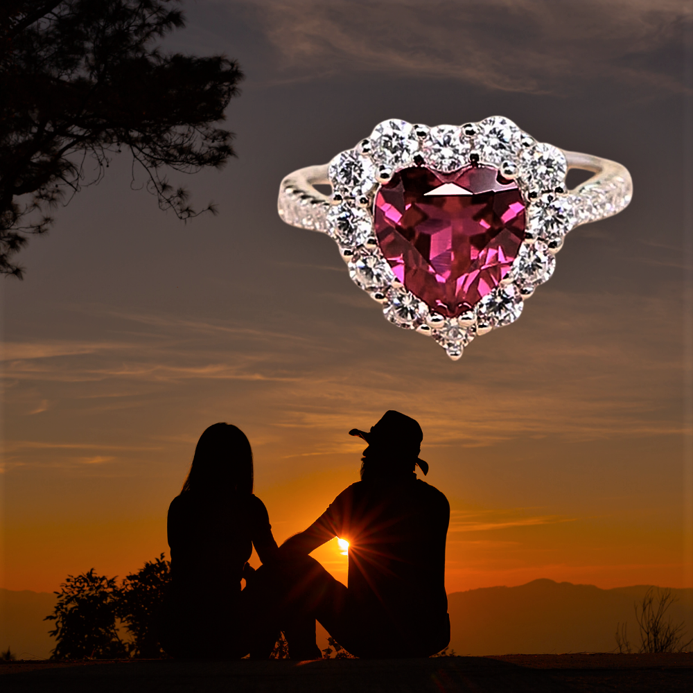 Anello “Cuore Illuminato” con Moissanite centrale Taglio Cuore Certificata di ct 2.00