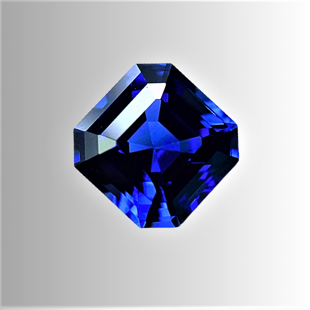 Zaffiro Royal Blue Lab Grown Taglio Asscher Certificato