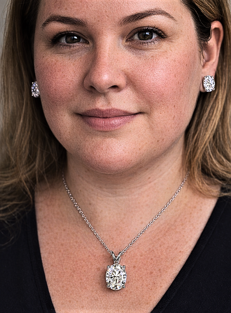 Parure Collana e Orecchini con Moissaniti Ovali