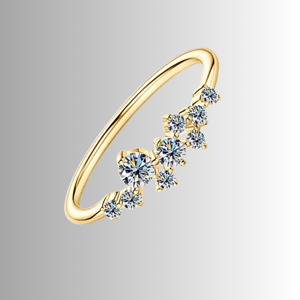 Parure Collana, Bracciale e Anello con Moissaniti Sfalsate