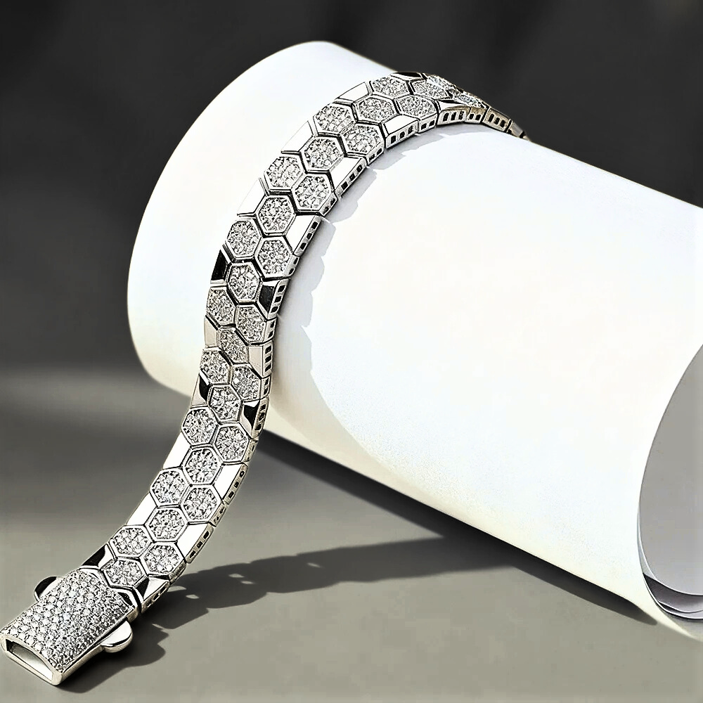 Bracciale a Nido d'Ape con Moissaniti