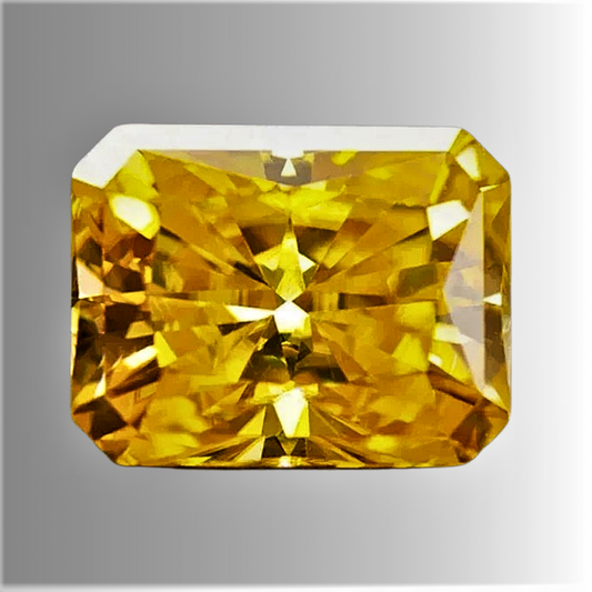 Moissanite Giallo Dorato Taglio Radiant Certificata