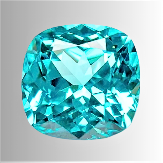 Tormalina Paraiba Lab Grown Taglio Cuscino Certificata