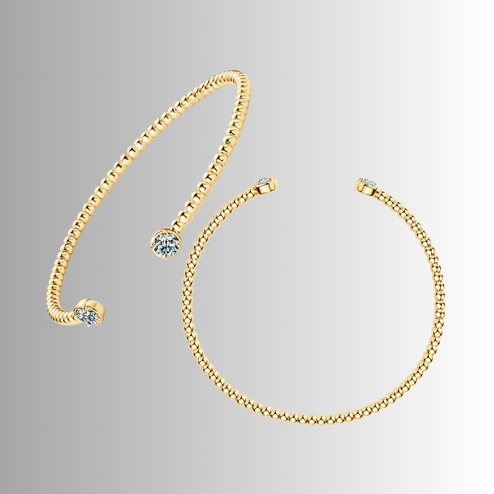 Bracciale Rigido con due Moissaniti da ct 0.50