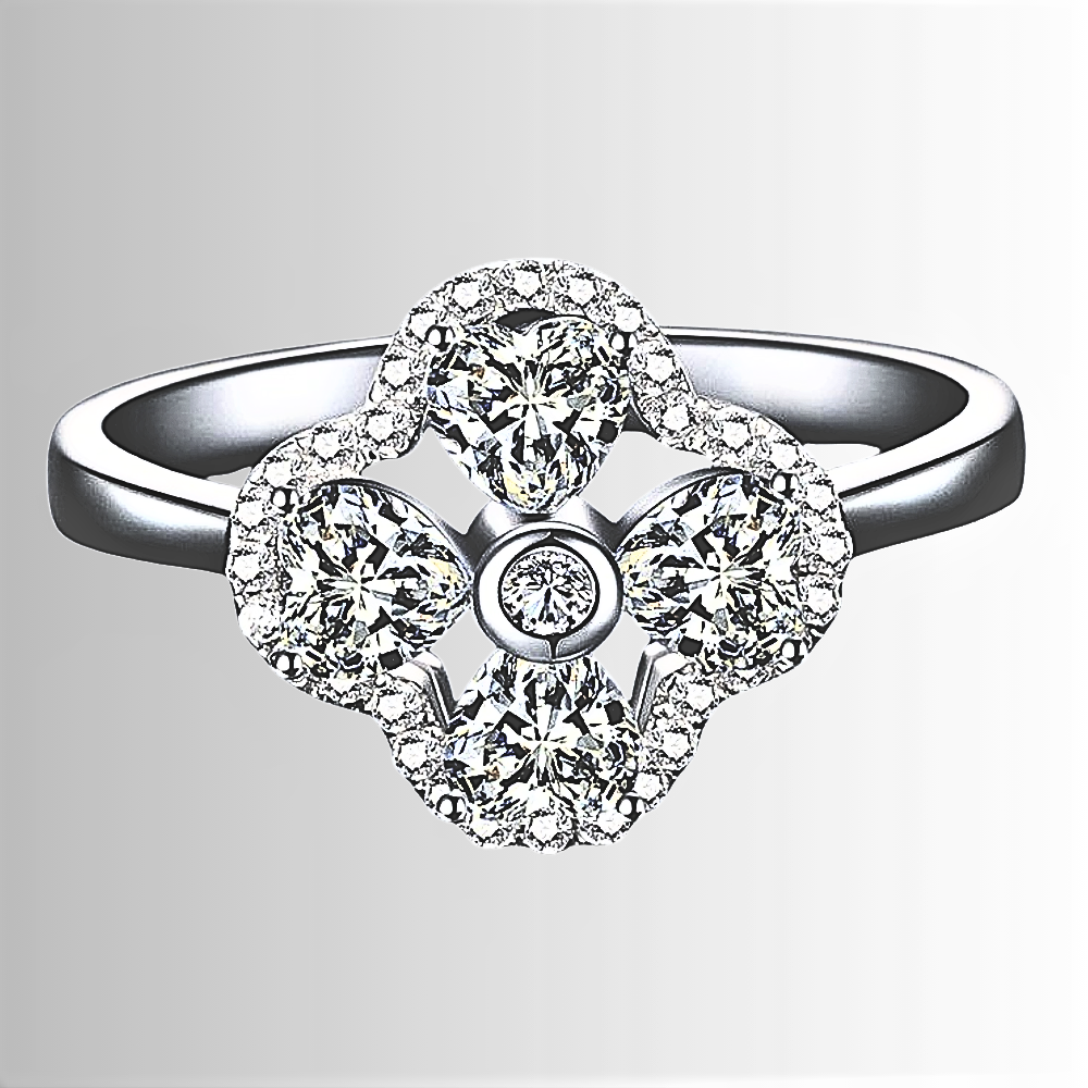 Anillo "Póker de Corazones" Una brillante declaración de amor 